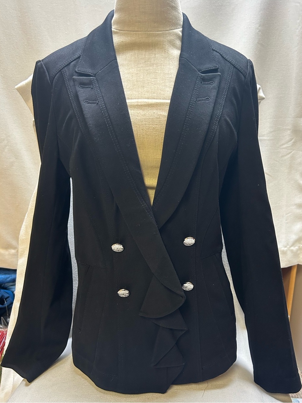 WHBM BLACK DOUBLE BREASTED TAILORED BLAZER JACKET 8